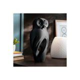 hivhestın Gizemli Baykuş Heykeli - Modern Dekoratif Obje | 13 cm.3D Baskı Sanatı | Siyah