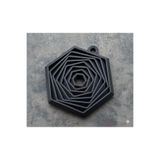 hivhestın Heksagonik Yankı Geometrik Anahtarlık (2 ADET) - 3D Baskı Sanatı, Şık ve Dayanıklı (PLA Malzeme) Siyah