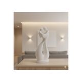 hivhestın İki Kalp Bir Aşk | Modern Siyah 3D Baskı Çift Heykeli (15 cm) | PLA Malzeme | Romantik Ev Dekoru Beyaz