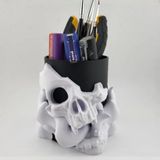 hivhestın Kalemlik - Kafatası Tasarım (12 cm, PLA Malzeme) 3D Yazıcı Baskı