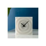 hivhestın Modern Dalgalar 3D Baskı Masa Saati | Beyaz Minimalist Dekoratif Saat (10x10 cm) Beyaz