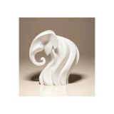 hivhestın Modern Dalgalı Fil Heykeli (11 cm) | Minimalist Ev Dekorasyonu | PLA Malzeme.3D Baskı Beyaz
