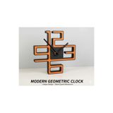 hivhestın Modern Geometrik Masa Saati - Sessiz Akar Mekanizma - 3D Baskı Turuncu/Siyah Tasarım Turuncu
