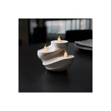 hivhestın Modern Tasarım 3 Katlı Mumluk – 3D Yazıcı Baskı Dekoratif Obje (10 cm) + 3 Adet LED Tealight Dahil Beyaz 7 x 10