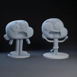 Hivhestin Şaşkın Darwin Watterson 3D Baskı Figür - Beyaz (Kendin Boya)
