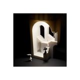 hivhestın Sihirli Merdiven Book Nook & Gece Lambası - PLA Dekor 23 cm 3D Yazıcı ile Üretilmiş Beyaz 23 x 13