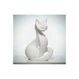 hivhestın Zarif Kedi - Minimalist Heykel - 11 cm - 3D Baskı Beyaz