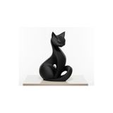 hivhestın Zarif Kedi - Minimalist Heykel - 11 cm - 3D Baskı Siyah
