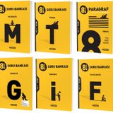 Hiz Lgs 2024 8. Sinif Matematik + Geometri + Turkce + Fen + Paragraf + Ingilizce Soru Seti 6 Kitap