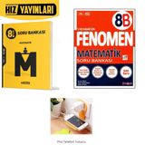 Hız Yayınları 8.SINIF MATEMATİK SORU BANKASI(ORTA SEVİYE) + FENOMEN 8B(ORTA VE ÜST) MATEMATİK SET PRİZ TUTUCU HEDİYE 2026 LGSSET