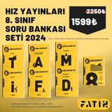 Hız Yayınları 8.sınıf Tüm Dersler Soru Bankası Seti 2024-2025 (türkçe-matematik-fen-inkilap-din-ingilizce-paragraf)
