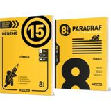 HIZ YAYINLARI 8. SINIF Türkçe 15'li Deneme + TÜRKÇE PARAGRAF SORU BANKASI (2 KİTAP)