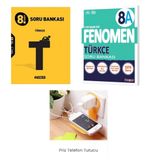 Hız Yayınları 8.sınıf Türkçe ve fenomen yayınları 8A Türkçe soru bankası ikili set (priz telefon tutucu hediye)