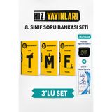 Hız Yayınları 8.sınıf Türkçe,Matematik ve Fen Bilimleri soru bankası seti(kronometre ve sonuç 5li deneme hediye)