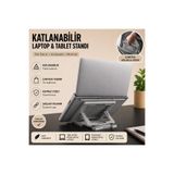 HIZARCIOĞLU İÇ VE DIŞ TİCARET Katlanabilir Laptop Standı & Tablet Standı – Taşınabilir, Kompakt, Tüm Modellerle Uyumlu