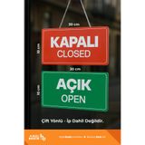 Hızlı Baskım Açık Kapalı Çift Yön Kapı Tabelası 10x30 cm | Mağaza Yazısı – Hızlı Baskım