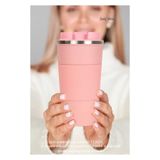 Hızlı Çeyiz 304 Pazlanmaz Çelik 500 Ml Kaydırmaz Lastikli Termos Bardak Mug Araç Kahve Çay Thermos 549