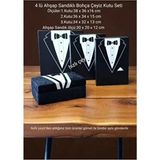 Hızlı Çeyiz 4'lü Damat Bohça Kutu Seti Ahşap Sandıklar ile Şık Tasarım