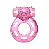 Hızlı Express Bear Pink Güçlü Titreşimli Süper Silikon Penis Halkası Yüzüğü