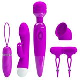 Hızlı Express Pretty Love Usb Şarjlı Titreşimli Çiftlere Özel 5 Parça Fantezi Vibratör Set