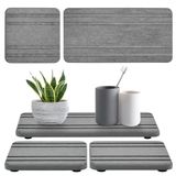 Hızlı Kuruyan Taş Sabun Tepsisi, Lavabo için Su Emici Taş Tepsi, Banyo Tezgahı Taş Tabağı, Banyo Lavabo için Taş Kurutma Tays, 3PCS Diyatomit Taş Lavabo Tepsisi, 8 "* 4" ve 4 "* 4" Taş Bulaşık Kurutma