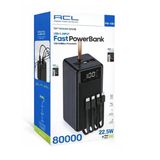 Hızlı Powerbank 80.000Mah Pw-108 Hızlı Şarj 22.5W Lcd Gösterge, Dahili Lightning, Type-C Ve Micro Kablolu 7 Portlu Usb Hub