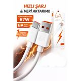 Hızlı Şarj Data Kablosu Type-C To Usb-A 67 Watt 6 Amper 1 Metre Hızlı Veri Aktarım Kablosu