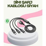Hızlı Şarj Destekli Çoklu Şarj Kablosu – Seyahat ve Günlük Kullanım - 4460-6934 - Renkli
