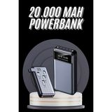 Hızlı Şarj Özellikli 20.000 Mah Dijital Göstergeli USB Girişli Android ve Ios Uyumlu Powerbank - Lisinya