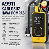 Hızlı Store 4000MAH Kablosuz Dijital Göstergeli Taşınabilir Araç Lastik Şişirme Kompresörü Hava Pompası