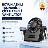 Hızlı Store Boyun Askılı Taşınabilir Sisleme Fanı Çift Hazneli USB Şarjlı Mini Klima Etkili Serinletici Vantilatör