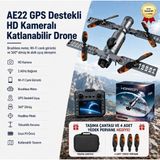 Hızlı Store Drone HD Kameralı Katlanabilir Brushless Motor, Wi-Fi Canlı Görüntü, 360 Dönüşlü Drone - Gri - Siyah
