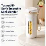 Hızlı Store Taşınabilir Şarjlı Smoothie 350ML USB Şarjlı Kablosuz Mini Blender - Açık Bej