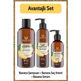 Hızlı Uzamaya Yardımcı Vegan Keratin Içeren Banana 3'lü Komple Bakım Seti