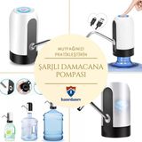 Hızlı Ve Sessiz Damacana Pompası Usb Şarjlı Ve Otomatik Dakikada 1.8 Litre Su Çıkışı
