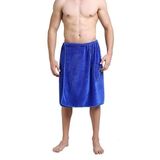 HIZSOY Pamuklu Hamam Sauna Eteği Cırt Bantlı Plaj Havuz Havlusu Bornozu (Saks Mavisi, L-XL)