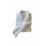 Hızsoy Tekstil Jakarlı Lux Unisex Bornoz (BEYAZ, XL)