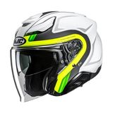 Hjc F31 Bask MC3HSF Yarım Motosiklet Kaskı Beyaz Neon - Renkli