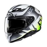 Hjc F71 Bard Mc4Hsf Kapalı Kask Siyah - Beyaz - Sarı Renkli Hafif ve Güvenli Bluetooth Uyumlu - 2XL