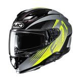 Hjc F71 Catos MC3H Kapalı Motosiklet Kaskı Siyah Gri Neon - XL - Çok Renkli