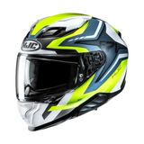 Hjc F71 Fes MC3HSF Kapalı Motosiklet Kaskı Beyaz Mavi Neon - Renkli