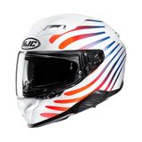 Hjc F71 Zen MC21SF Kapalı Motosiklet Kaskı Beyaz Turuncu - Renkli