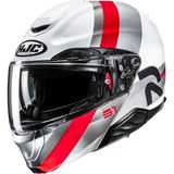 Hjc RPHA91 Fensh Mc1 Çene Açılır Motosiklet Kaskı Beyaz Kırmızı - Çok Renkli