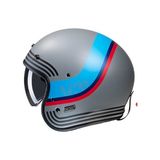 Hjc V31 Byron MC21SF Yarım Motosiklet Kaskı Mat Gri Mavi - Renkli