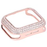 HJINVIGOUR Muhteşem Bling Zirkon Kristal Elmas Kılıf Çerçeve Kapak Uyumlu Apple Watch Serisi 8 7 (Gül Altın, 45 mm)