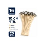 hk 16 Numara 10 CM 2,0 MM Kopçalı Mum Fitili – 20 Adet