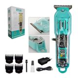 HK-790 Saç Sakal Tıraş Makinesi Şarjlı Lcd Ekran Professional turkuaz