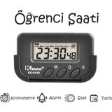 Hk Nova Hknova Pilli Kronometre ve Alarmlı Mini Digital Masa Saati - Siyah