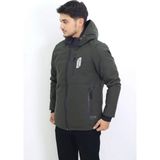 Hk Premium Erkek Kışlık Mont Su Itici Rüzgar Geçirmez Kapüşonlu Kalın Sport Outdoor Parka - Haki - XL