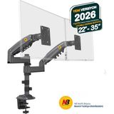 Hk Tech Nb North Bayou H180 22-32 " Çift Kol Amortisörlü 2-12 kg Vesa Monitör Standı Siyah